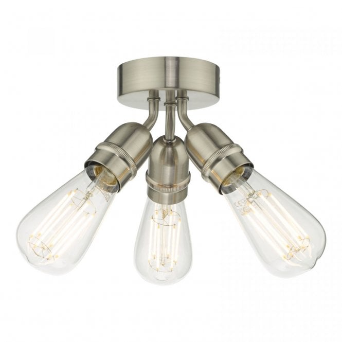 YAO 3 Light Flush Mount in Satin Nickel