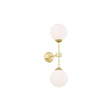 YAOUNDE - Double Globe Wall Light In Polished Brass