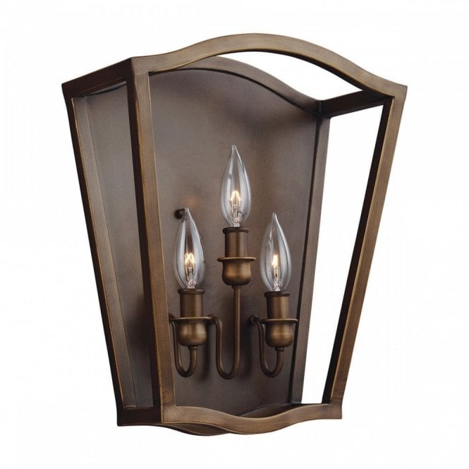 YARMOUTH 3 Light Wall Light Painted Aged Brass