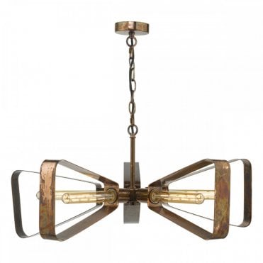 YAVANNA 5 Light Industrial Ceiling Pendant Oiled Copper