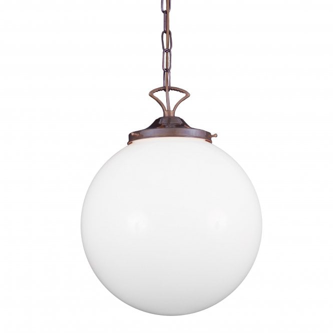 YEREVAN - 35Cm Globe Ceiling Pendant Light In Antique Brass