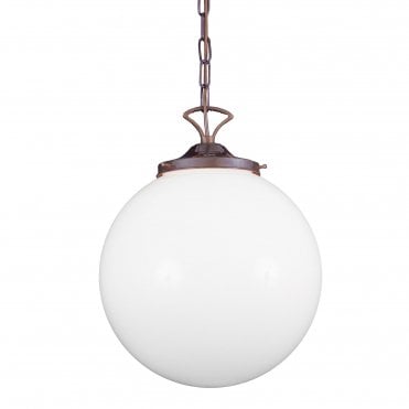 YEREVAN - 35Cm Globe Ceiling Pendant Light In Antique Brass
