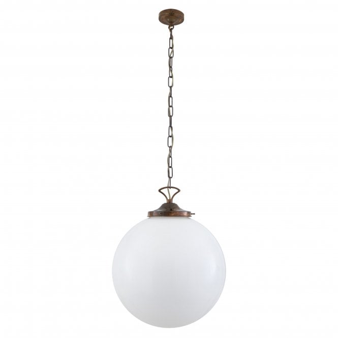 YEREVAN - 40Cm Globe Ceiling Pendant Light In Antique Brass