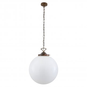 YEREVAN - 40Cm Globe Ceiling Pendant Light In Antique Brass