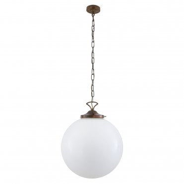 YEREVAN - 40Cm Globe Ceiling Pendant Light In Antique Brass