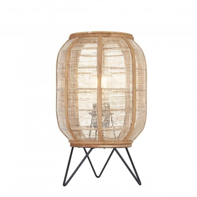ZAIRE Bamboo Table Lamp with Linen Mesh Shade
