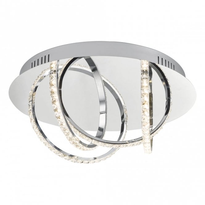 ZANCARA 4 Light Flush Polished Chrome & Crystal Led