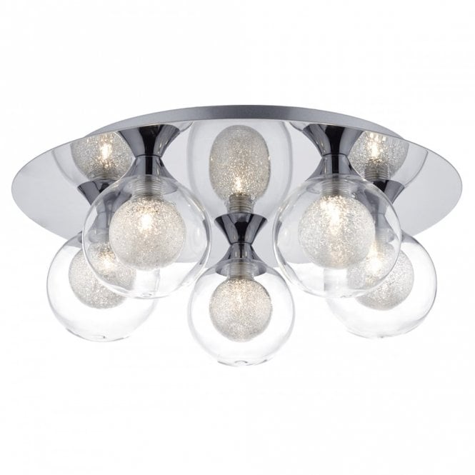 ZEKE - Zeke 5 Light Flush Ceiling Polished Chrome