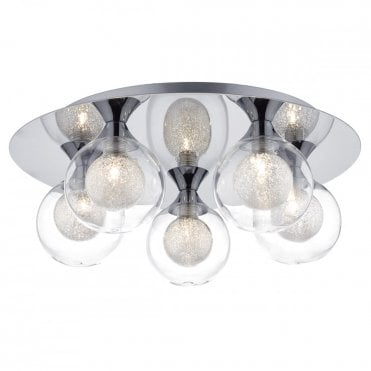 ZEKE - Zeke 5 Light Flush Ceiling Polished Chrome