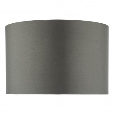 Grey Faux Silk Drum Shade 37cm