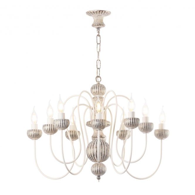 Zhivago 10 Light Armed Pendant In Grey & Gold - Fitting Only