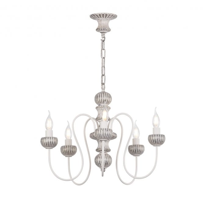 Zhivago 5 Light Armed Pendant In Grey & Gold Fitting Only