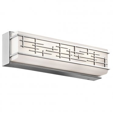 ZOLON - LED Medium Linear LED Geometric Bathroom Wall Light In White And Polished Chrome
