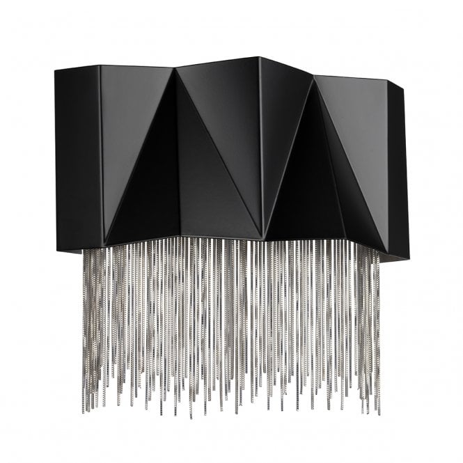 ZUMA 3 Light Wall Light - Geometric Design - Black and Silver