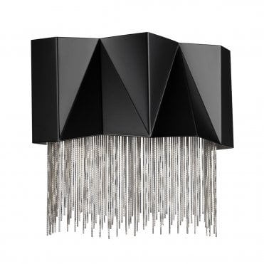ZUMA 3 Light Wall Light - Geometric Design - Black and Silver