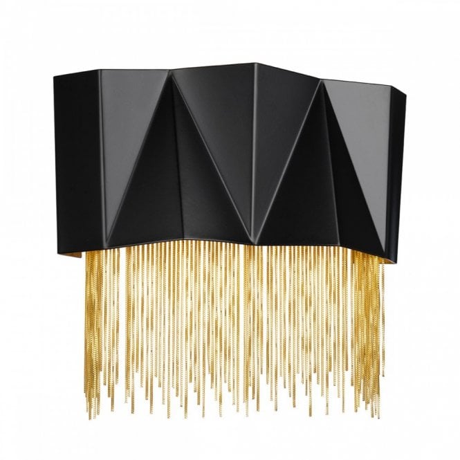 ZUMA 3 Light Wall Light - Geometric Design With Gold Chains