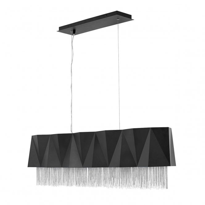 ZUMA 6 Light Black and Silver Geometric Pendant Light